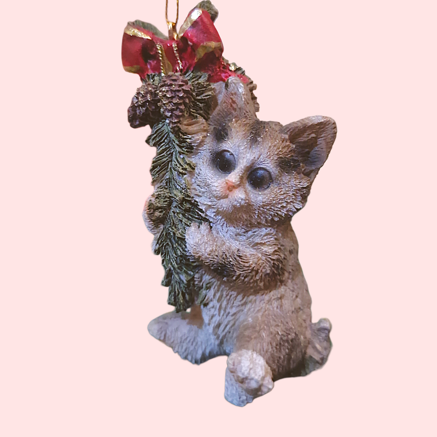 Decorazione Albero Natale Gatto Ceramica