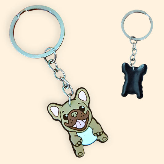 Portachiavi Bulldog Marrone