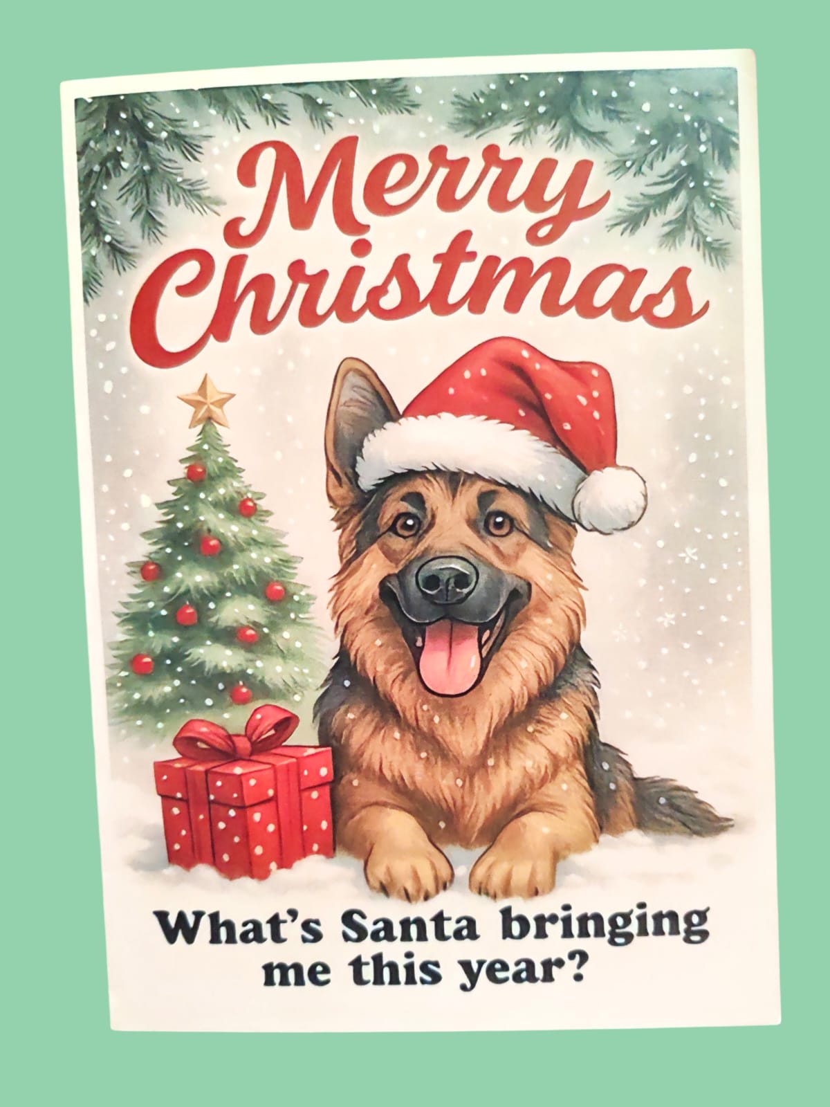 Biglietto Natale Pastore Tedesco