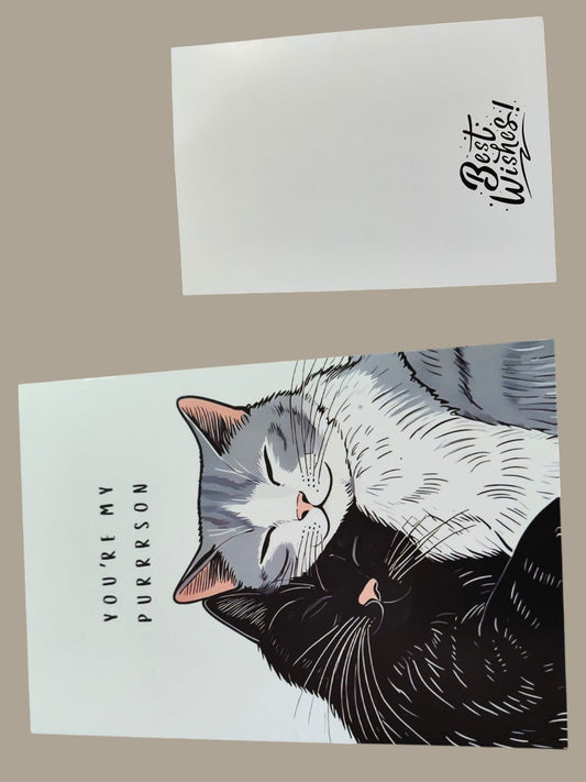 Biglietto Auguri Tema Abbraccio Gatti