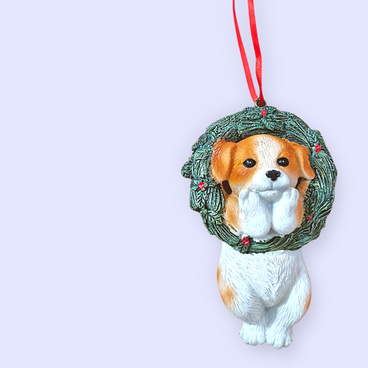 Decorazione Albero Natale Cane Ghirlanda