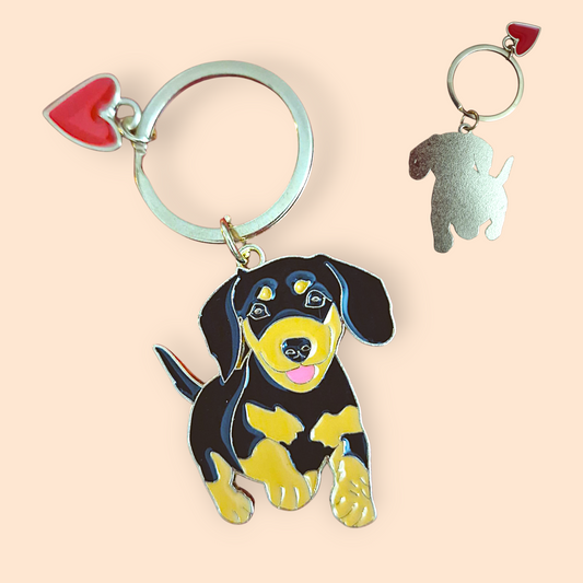 Portachiavi Bassotto con Cuore