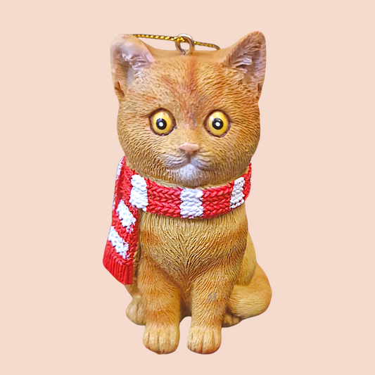 Decorazione Albero Natale Gatto Arancione