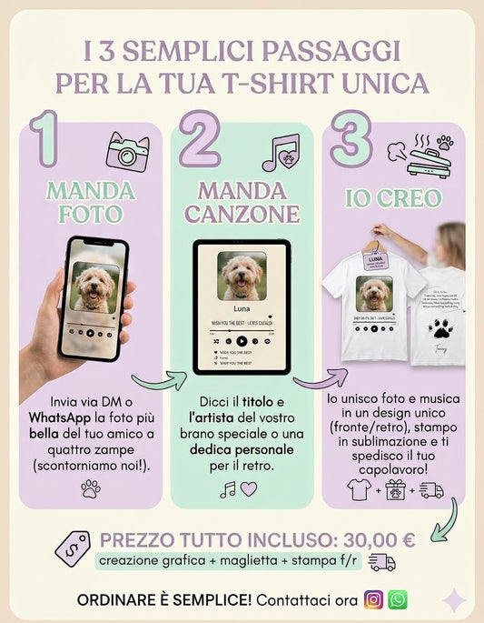 T-shirt personalizzata dedica canzone
