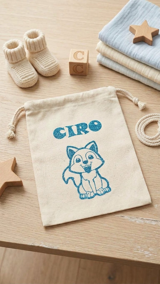Sacca tela personalizzata con chiusura a coulisse